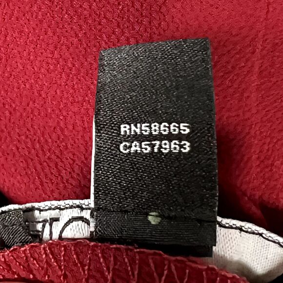 Valette Sz S Burgundy 3/4 Dolman Sleeve Blouse Open Back 3 Straps - Picture 6 of 10